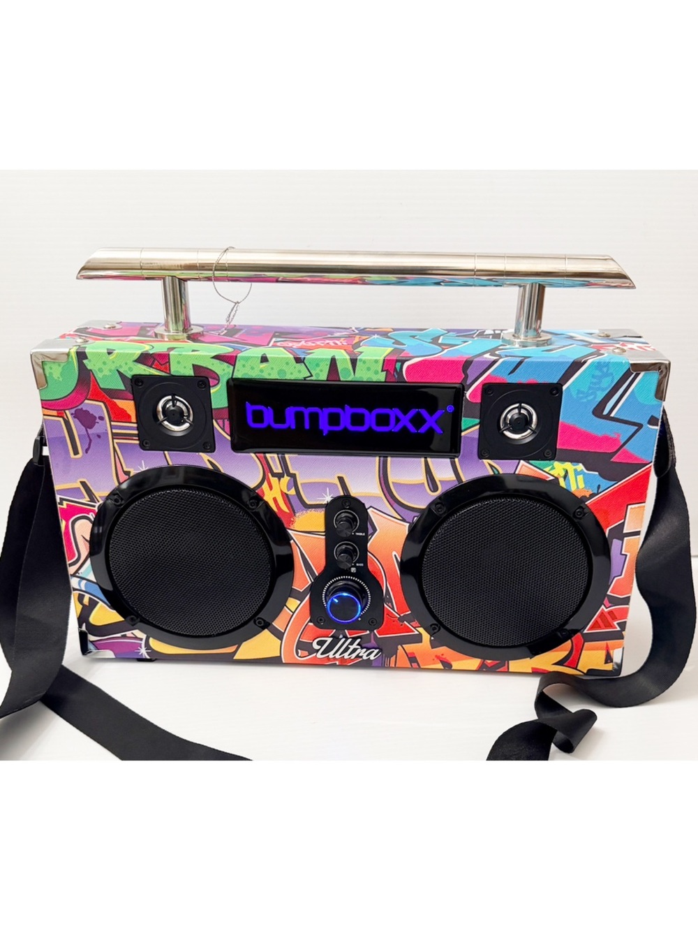 Bumpboxx Ultra Bluetooth Boombox 140W Rechargeable Battery FM Radio Multicolor